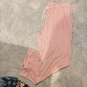 Auden Pink and White Striped Knit Pajama Pants